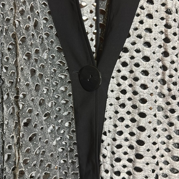 Ali Miles Elegant Black and Gray Women's 1 button cardigan size Large - Picture 5 of 7